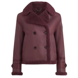 Belstaff Cedar Redwood bordeauxrode Sherling leren jas