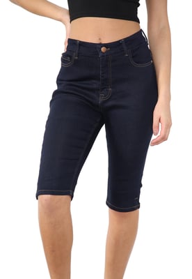 MYT Magic Shaping denim shorts met hoge taille, indigo voor dames