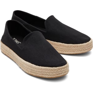 TOMS Carolina 100% Katoen Zwarte Damesspadrilles
