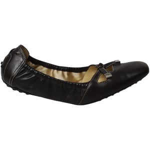 Tod's Bowscrunch Ballerina's in Zwart Leer