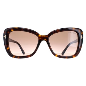 Tom Ford Maeve FT1008 52F donker havana bruin gradiÃ«nt zonnebril