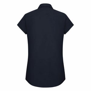 Russell Collectie Damesmuts Polycotton Makkelijk te onderhouden Gepast Poplin Shirt (Franse marine)