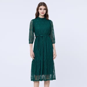 Fit-and-flare kanten jurk