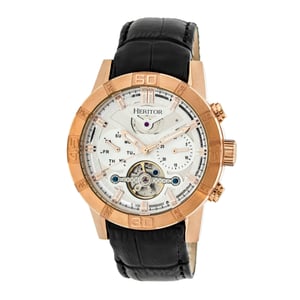Heritor automatisch Hannibal semi-skelet lederen band horloge