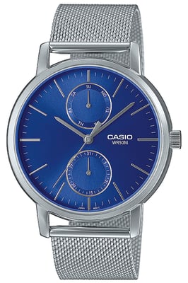 Casio Casio Collectie Heren Zilveren Horloge MTP-B310M-2AVEF