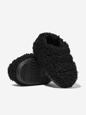 Moon Boot Kinderen Faux Krullende Slippers in Zwart