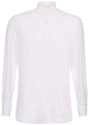 Heren Peaky Blinders afneembare kraag Nehru wit kraagloos shirt