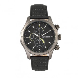 Breed Lacroix chronograaf horloge met leren band