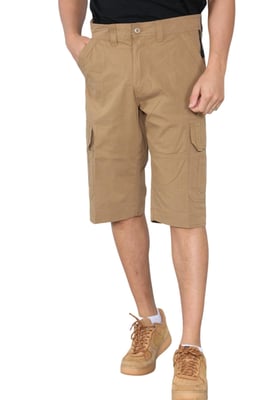 Heren cargo multi-pocket sneldrogende shorts in kaki
