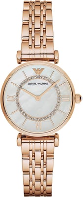Emporio Armani Gianni T-bar Dames Horloge Rosékleurig AR1909