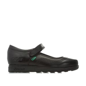 Girl's Kickers Children Fragma Pop Leather Shoes in Black
