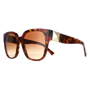 Valentino Vierkant Dames Red Havana Bruin Gradiënt VA4111 Zonnebril