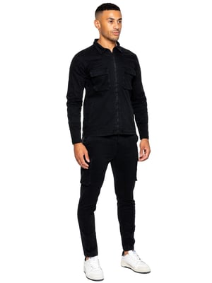 Enzo | Heren Cargo Tracksuit Set - Zwart