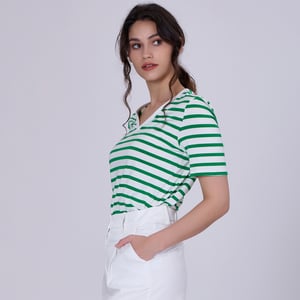 V nekstrepen katoen t-shirt