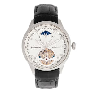 Heritor Automatische Gregory Semi-Skelet Leather-Band Horloge