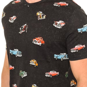 Heren-T-shirt met korte mouwen en ronde hals JFTD09-RETROCAR-MULTICOLOR