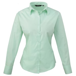 Premier Dames/Dames Popeline Blouse met Lange Mouwen (Aqua)