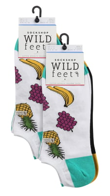Wildfeet - 6 Paar Multipack Heren Grappige Trainersokken | Lage Sneakers Sokken - Fruit