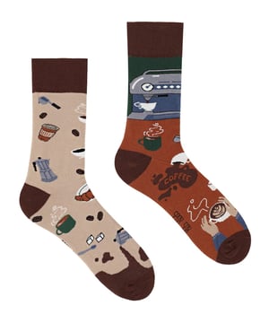 SPOX SOX - Koffie Novelty Crew Sokken - Heren & Dames Mismatched Sokken - Koffie