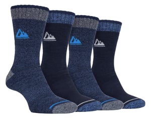 Storm Bloc - Set van 4 wandelsokken met demping voor heren - Marineblauw