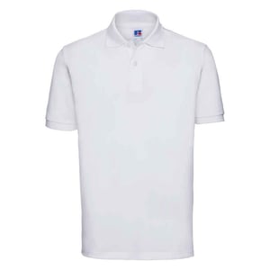 Russell Heren Klassiek Piqué Katoenen Polo Shirt (Wit)