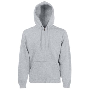 Fruit Of The Loom Heren Premium 70/30 Hooded Zip-Up Sweatshirt / Hoodie (Heather Grijs)