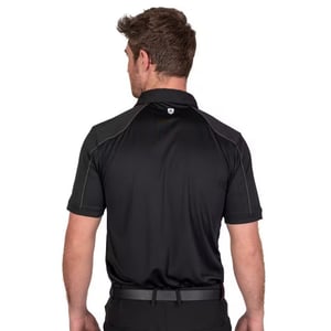 Island Green Heren Gestikt Golf Poloshirt (Zwart)