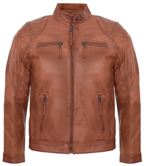 Leren biker racejack met rits