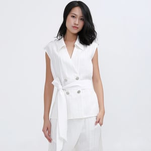 Lang Bi-Materiaal Tailored Gilet