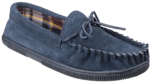 Cotswold Alberta Suède Heren Pantoffels In Marineblauw
