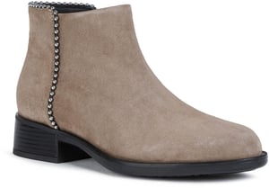Geox Resia Suède Dames Laarzen In Donker Beige
