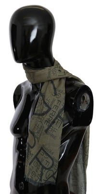 GF Ferre Vrouwen Groen Wol Viscose Foulard Gedessineerde Merk Sjaal