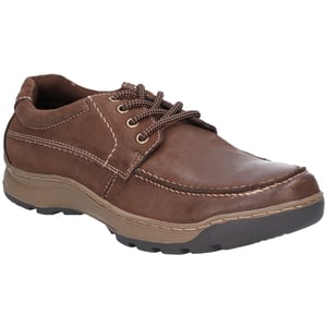 Hush Puppies Tucker Bruine Leren Veterschoenen Voor Heren