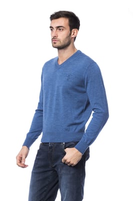 Billionaire Italian Couture Heren Blauwe Merino Wol Sweater