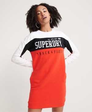 Superdry Paneel Sweat Jurk met lange mouwen