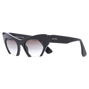 Miu Miu SMU 10OS Semi Rimless Katteoog Zonnebril in Zwart Acetaat