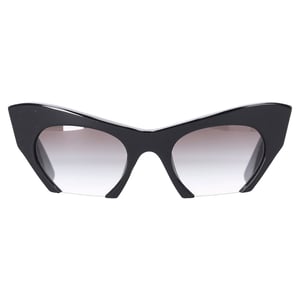 Miu Miu SMU 10OS Semi Rimless Katteoog Zonnebril in Zwart Acetaat