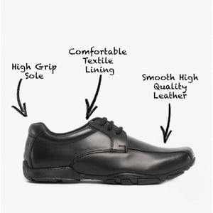 VINCENTE Jongens Leren Derby School schoenen Zwart