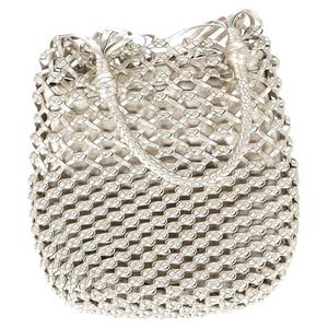 Miu Miu Woven Effect Schoudertas in Zilverkleurig Leer