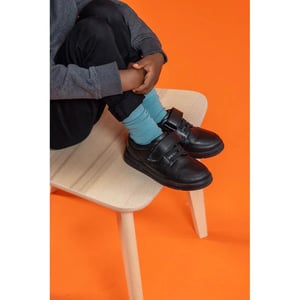 ROWAN Jongens Leren School schoenen Zwart