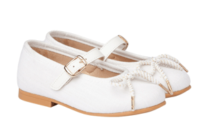 Ballerina's met veters van linnen leer