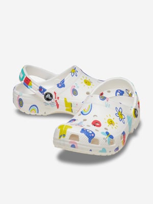 Crocs Classic Graphic Thermoplastische Witte/Multi Mocassins