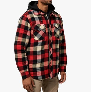 Hard Yakka QUILTED FLANNEL Heren Shirt Jack Rood