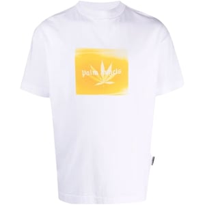 Klassiek wit T-shirt met Palm Angels Leaf-logo