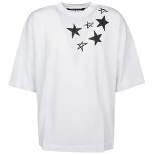 Palm Angels vallende sterren overlogo oversized wit T-shirt