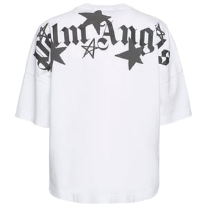 Palm Angels vallende sterren overlogo oversized wit T-shirt