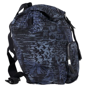 Burberry Kustprint Rugzak in Blauw Polyamide