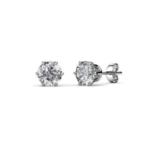 Solitaire S Oorbellen - Zilver en Kristal