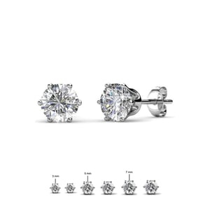 Solitaire S Oorbellen - Zilver en Kristal