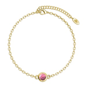 Geboortesteen armbanden - Goud en roze
